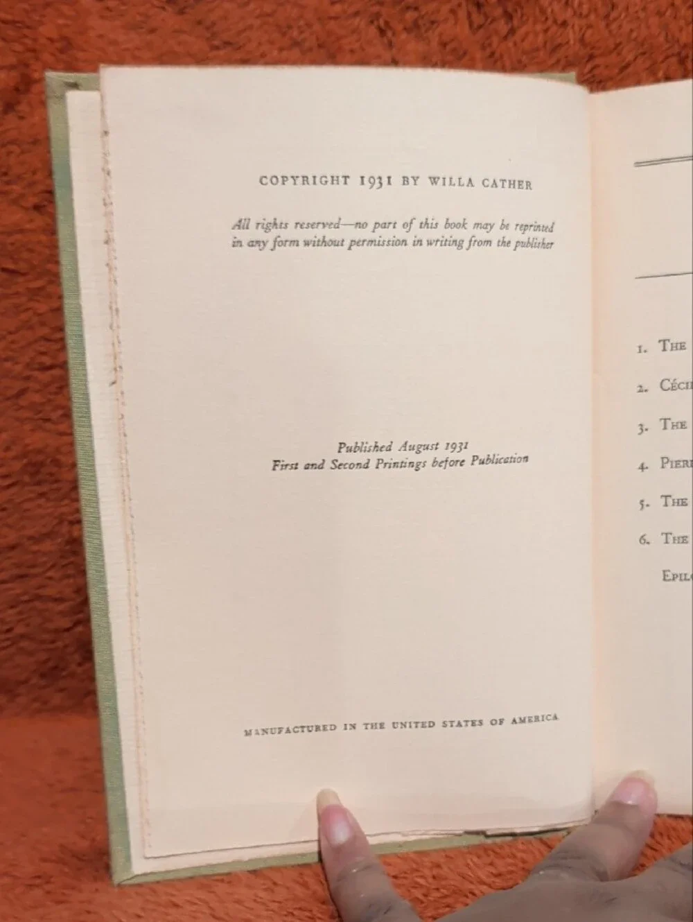 Willa Cather 'Shadows on the Rock' ( Hardcover )